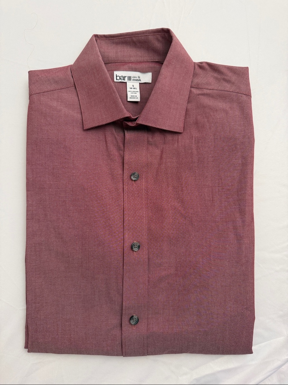 Bar III slim fit organic cotton stretch button down shirt
